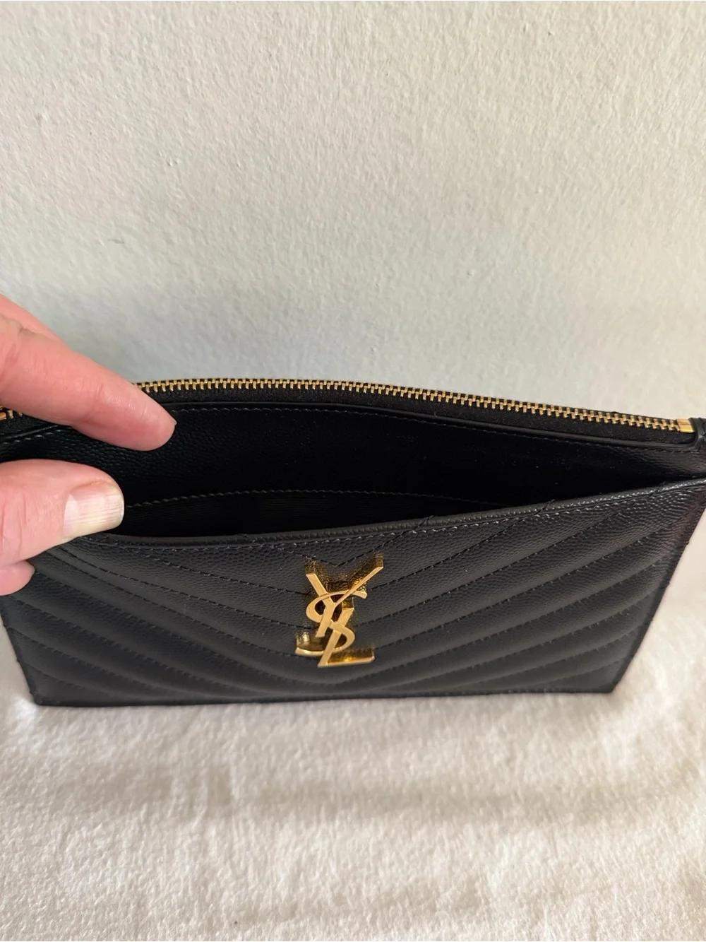 YSL Grain De Poudre Monogramme Pouch - Picture 6 of 11